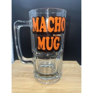 Vintage Macho Mug  Ziggy Tom Wilson Large Heavy Glass Beer Stein 1979
